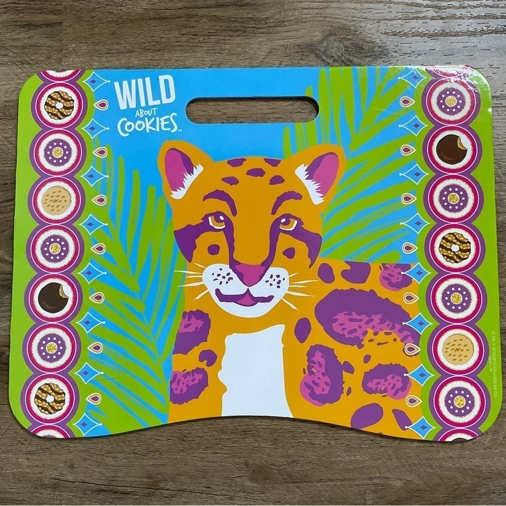 Girl Scout Little Brownie Baker Cookie Sale Reward Leopard Mosaic Lap Board Desk